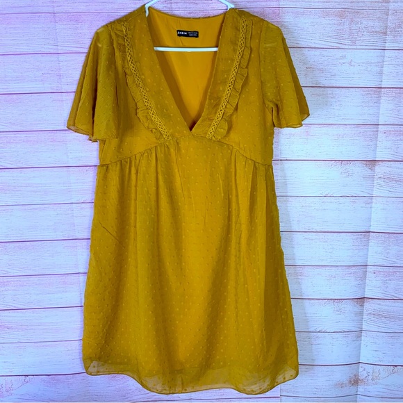 Shein Mustard Yellow Dress Size Medium - Picture 1 of 5